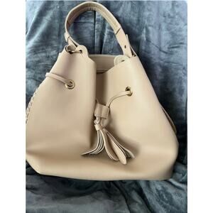 Handmade Leather Tan Beige Shoulder Purse Bag